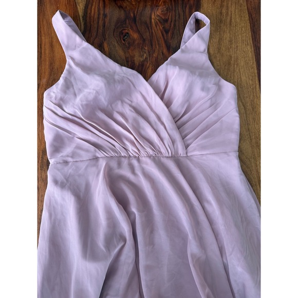 David's Bridal DB Studio Quartz Pink Pleated V-Neck Maxi Gown F20228 Size 14 - Picture 2 of 10